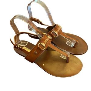 Aldo Women's Sandal Brown with Gold Accents Size 7